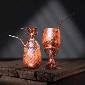 SET DE 2 COPAS PIÑA COBRE 500 ML