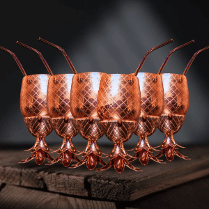 SET DE 6 COPAS PIÑA COBRE 500 ML