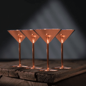 SET DE 4 COPAS MARTINI COBRE 230 ML